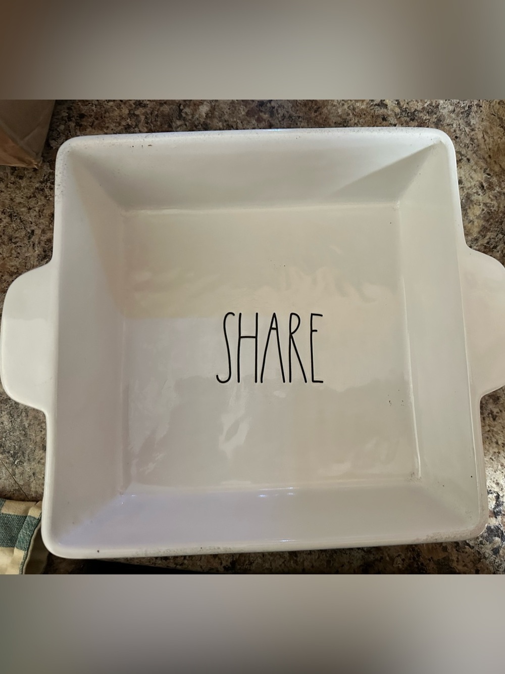 Rae Dunn White Ceramic 'SHARE' Serving Tray